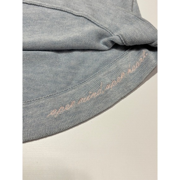 Lululemon Open Back Pointelle Knit Sweater Heathered Blue Crewneck Womens Size 6 - Picture 8 of 10